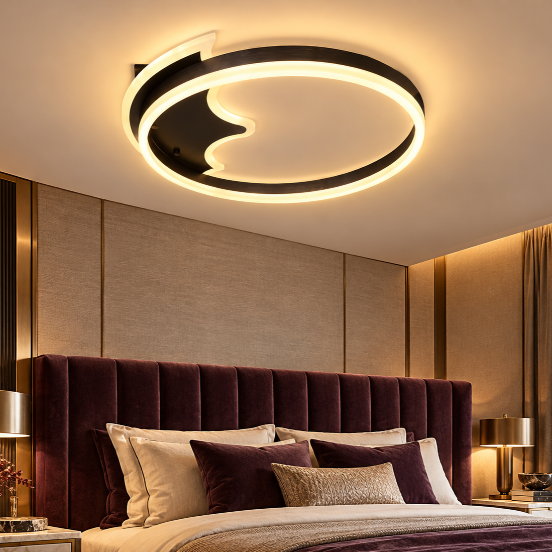 Lustra LED Aplicata Jhedy Black Echivalent 300W Telecomanda