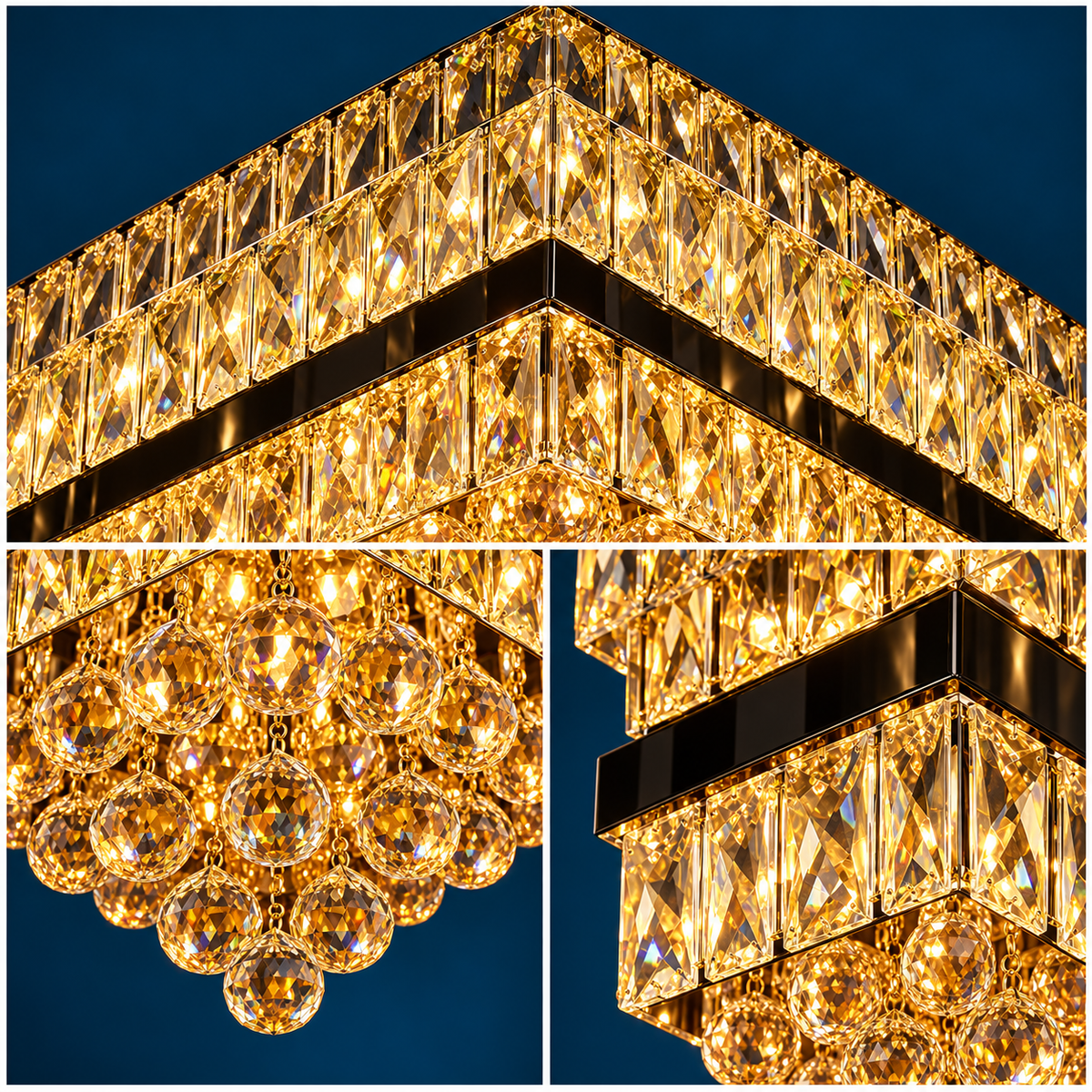 Lustra LED Cristal Aplicata Imperial Square Telecomanda