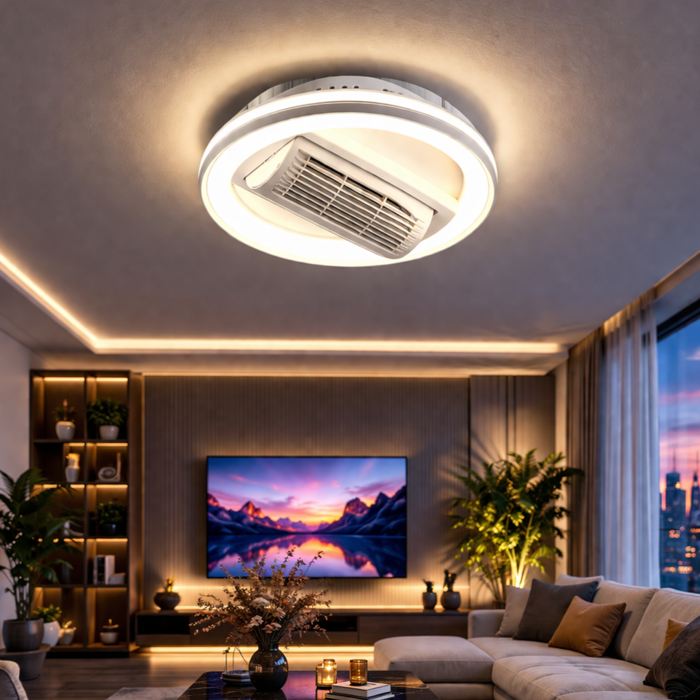 Lustra LED Kurula White cu Ventilator si Telecomanda Premium Germany