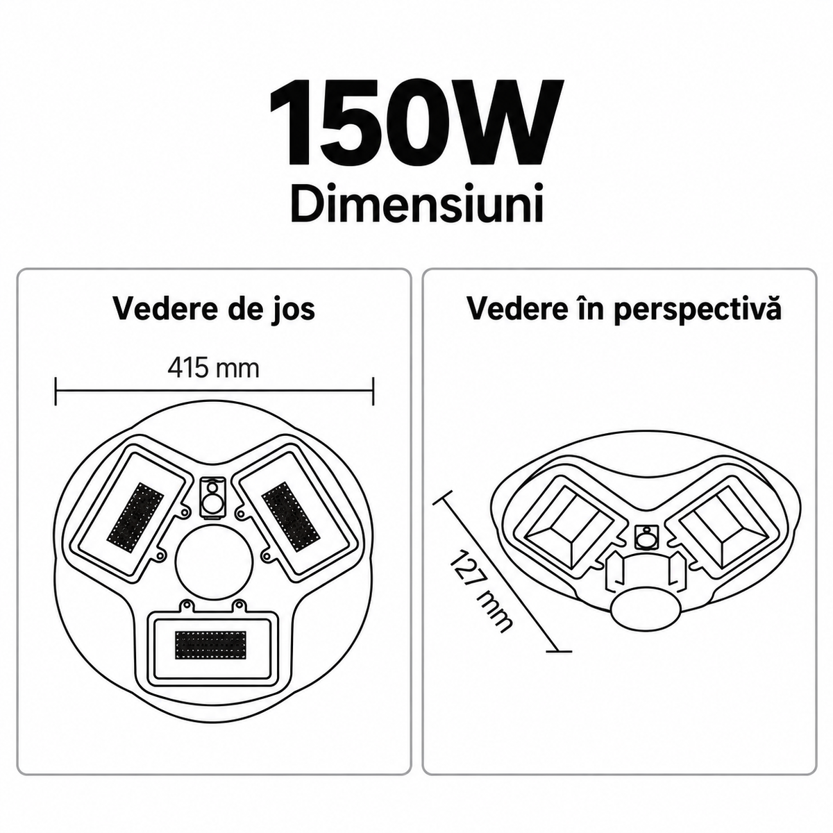 Lampa LED Solara Combat cu Senzor Miscare si Telecomanda 150W | 6400K