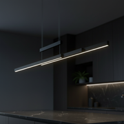 Lustra LED Suspendata Black 150CM ENZO Liniara Echivalent 350W