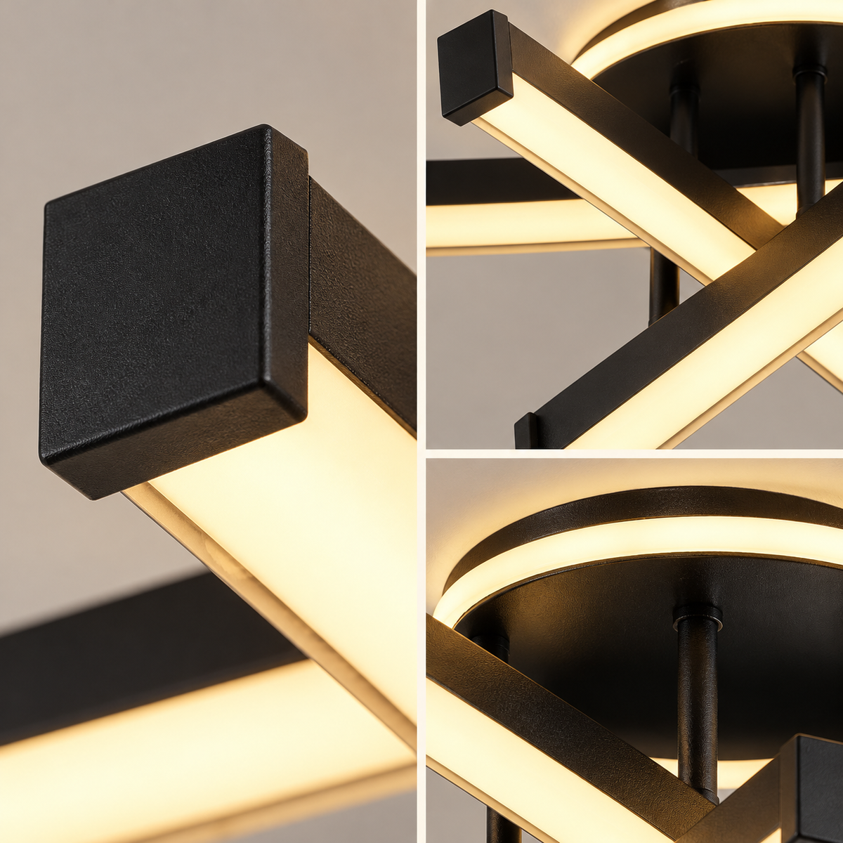 Aplica LED LINNES CIRCLE 52W BLACK Echivalent 300W