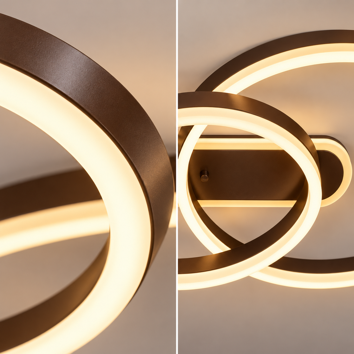 Lustra LED Aplicata Dyzo Brown Echivalent 600W Telecomanda