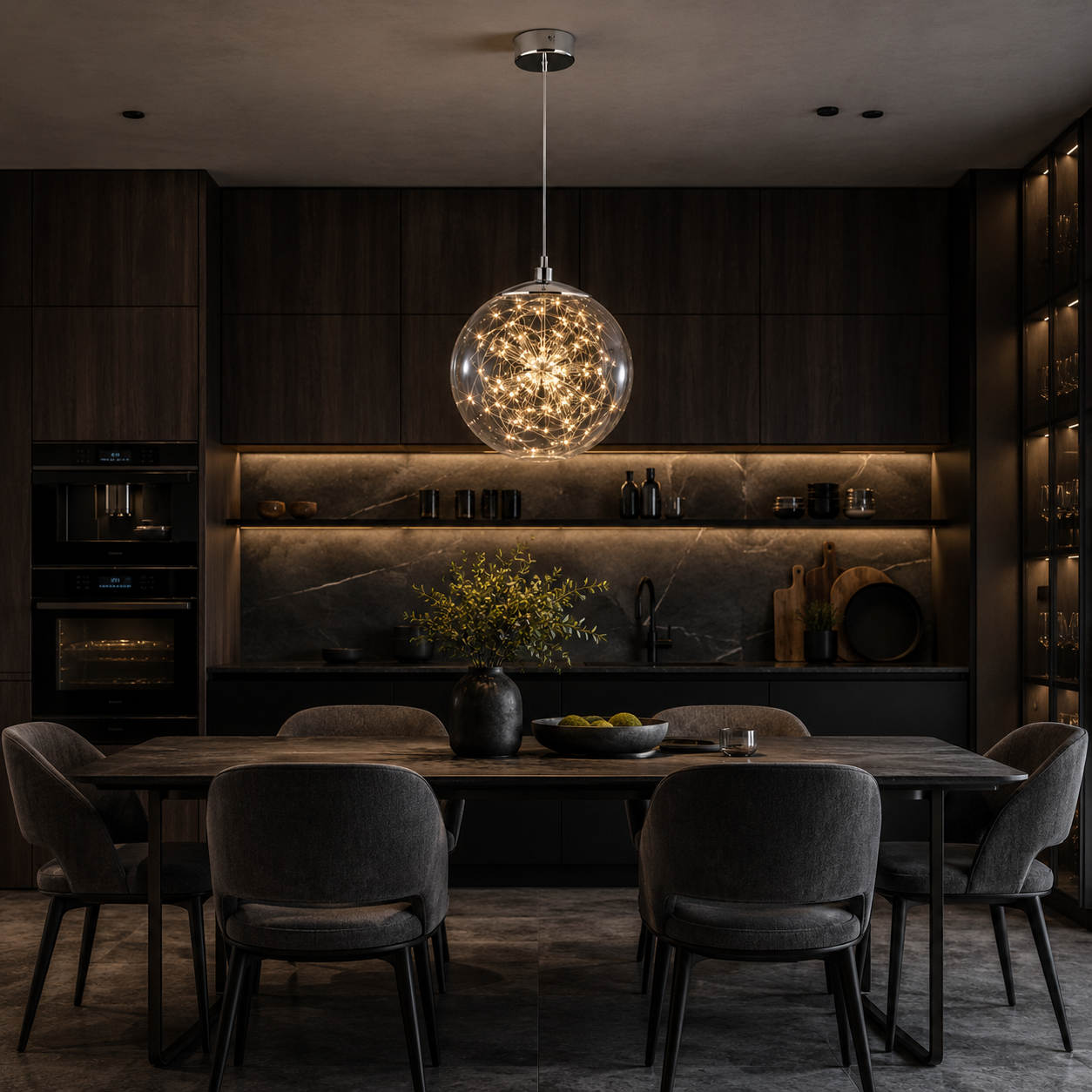 Pendul LED Unique STARS Transparent Echivalent 75W