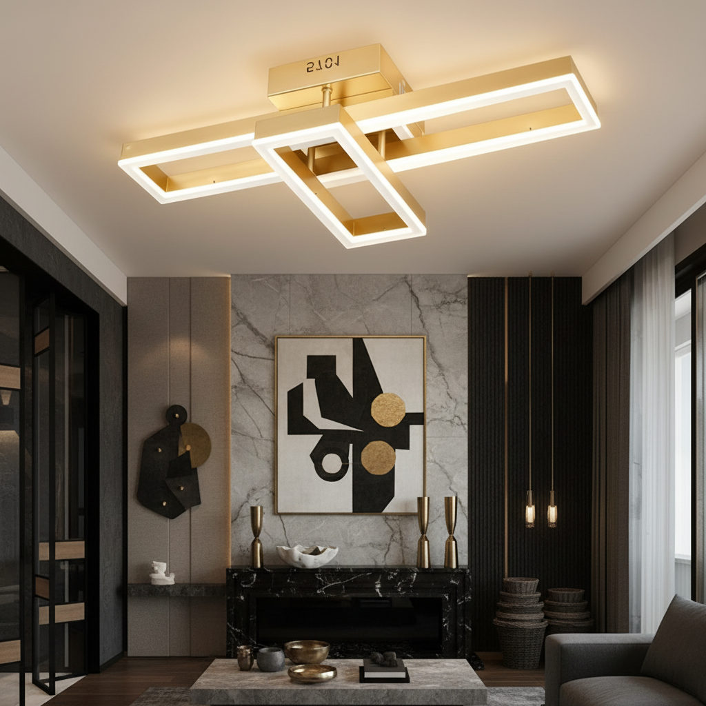 Lustra LED VION Gold Echivalent 300W Telecomanda