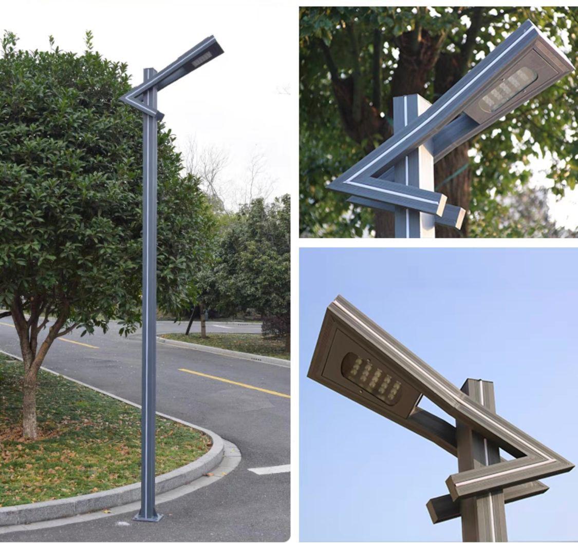 Stalp Iluminat Stradal 50W Alb Natural + Albastru 3m