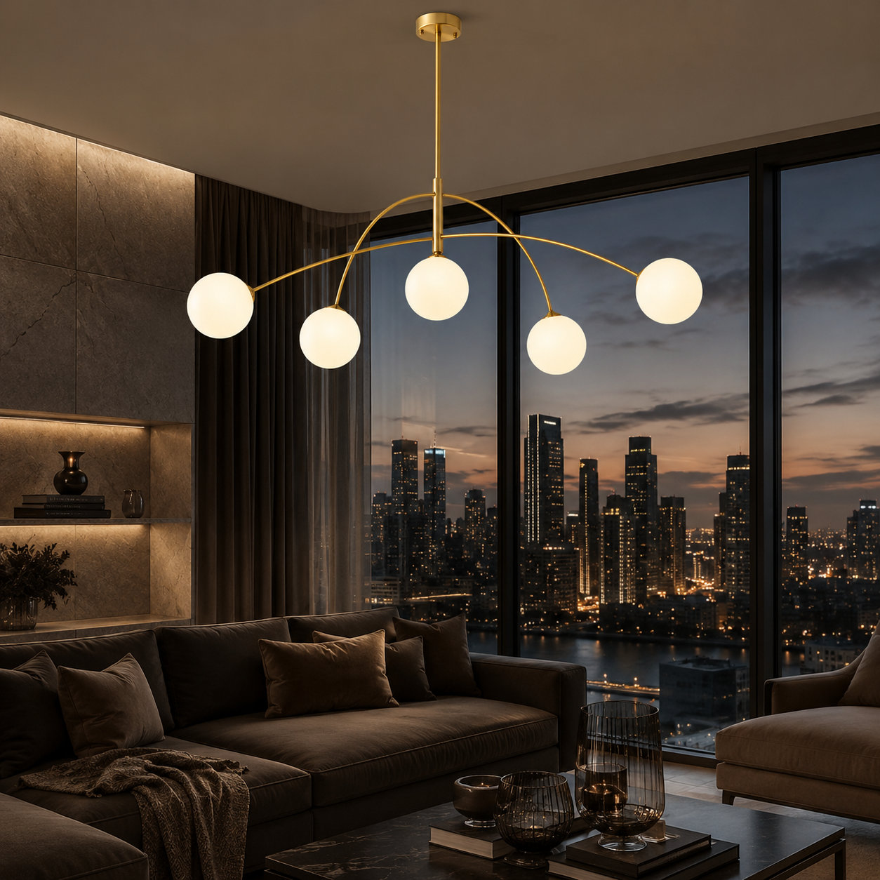 Lustra Abajur YORK 5xE27 Gold
