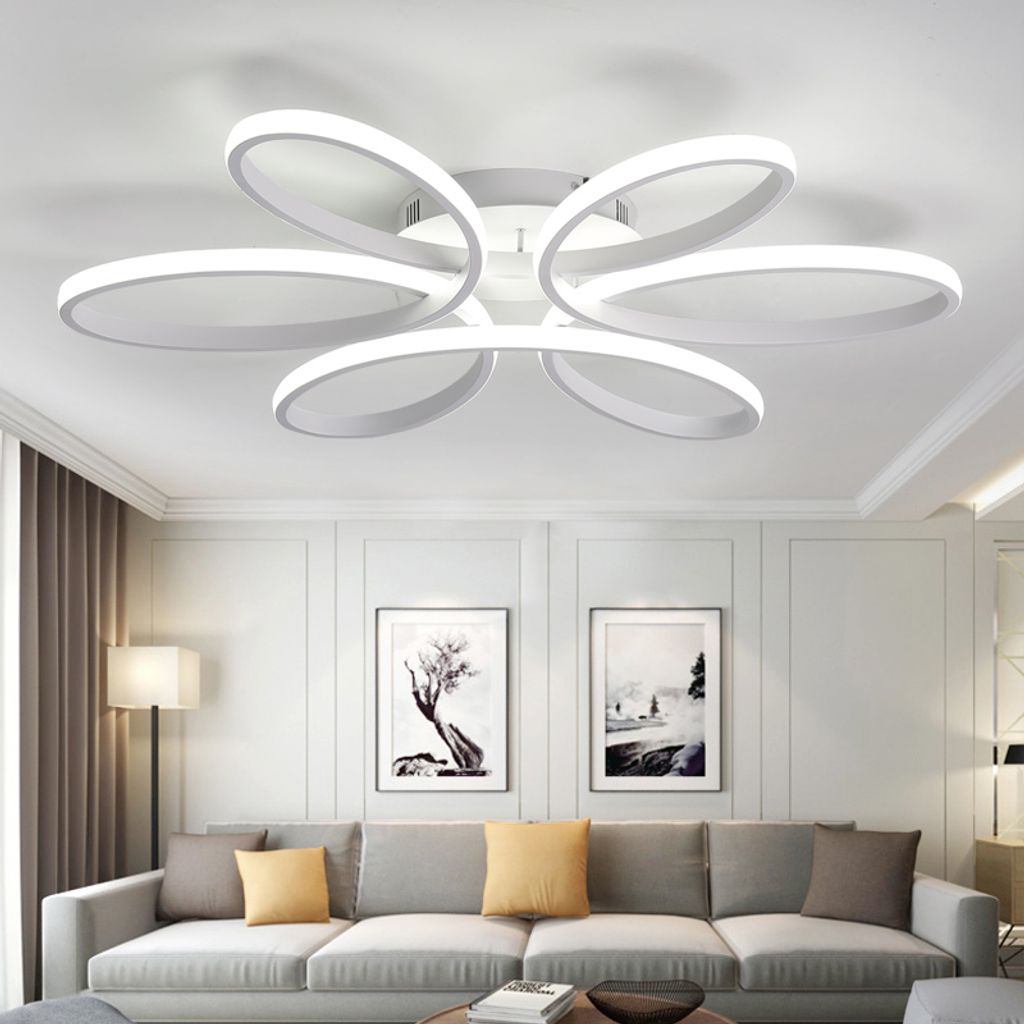 Lustra LED DAISY Alba Echivalent 800W Telecomanda