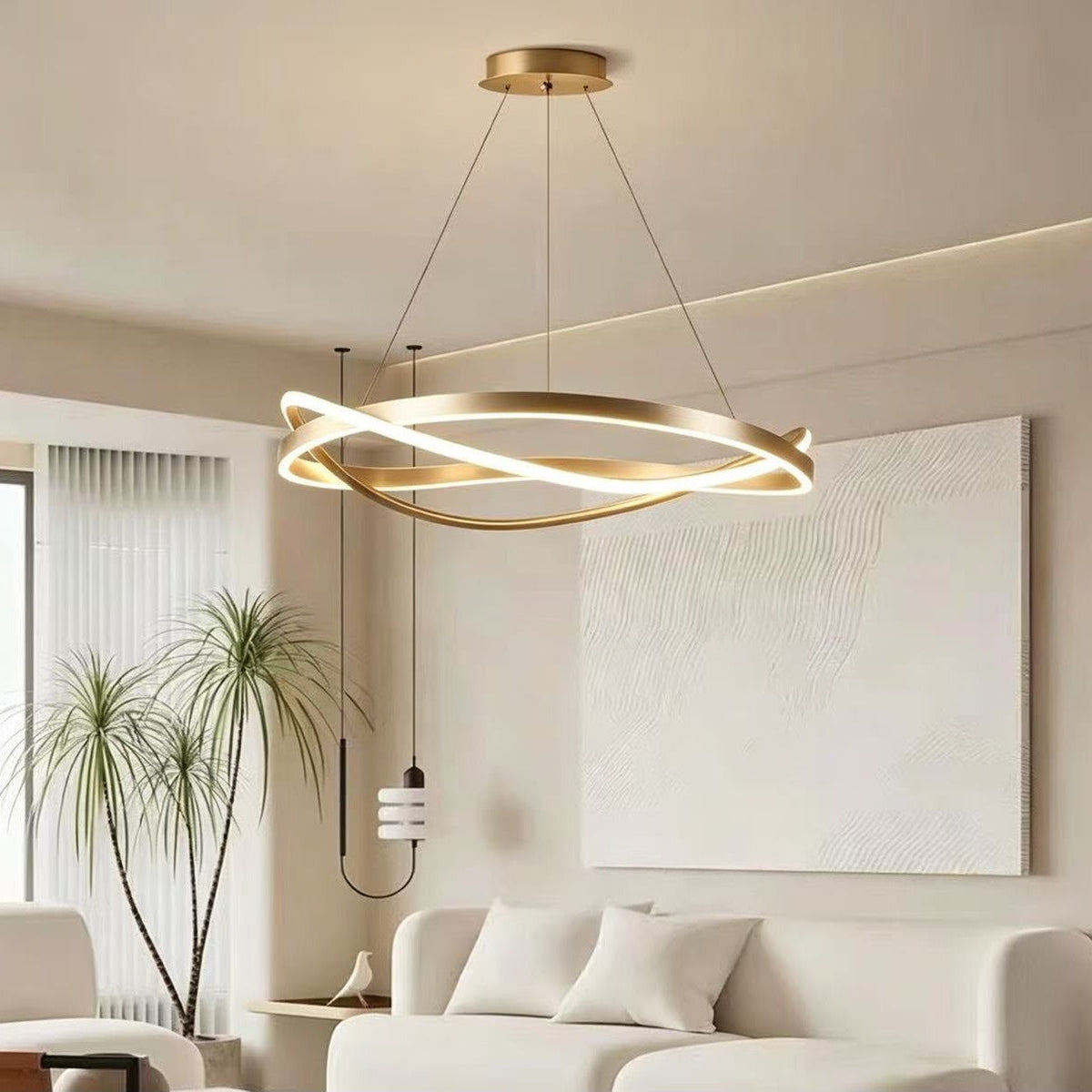 Lustra LED Suspendata Venola Gold Echivalent 550W Telecomanda