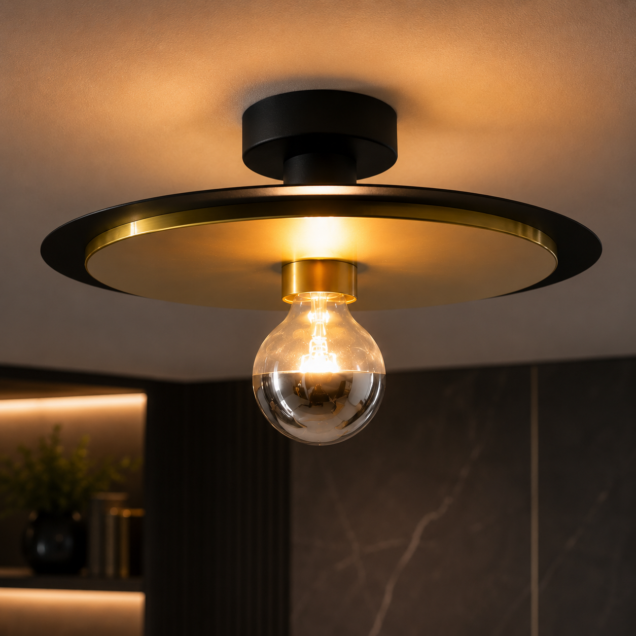 Lustra Aplicata PENY Unique 1xE27 Black&Gold