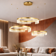 Lustra LED KYZO Royal Gold 3 Segmente Mobile Echivalent 1200W Telecomanda