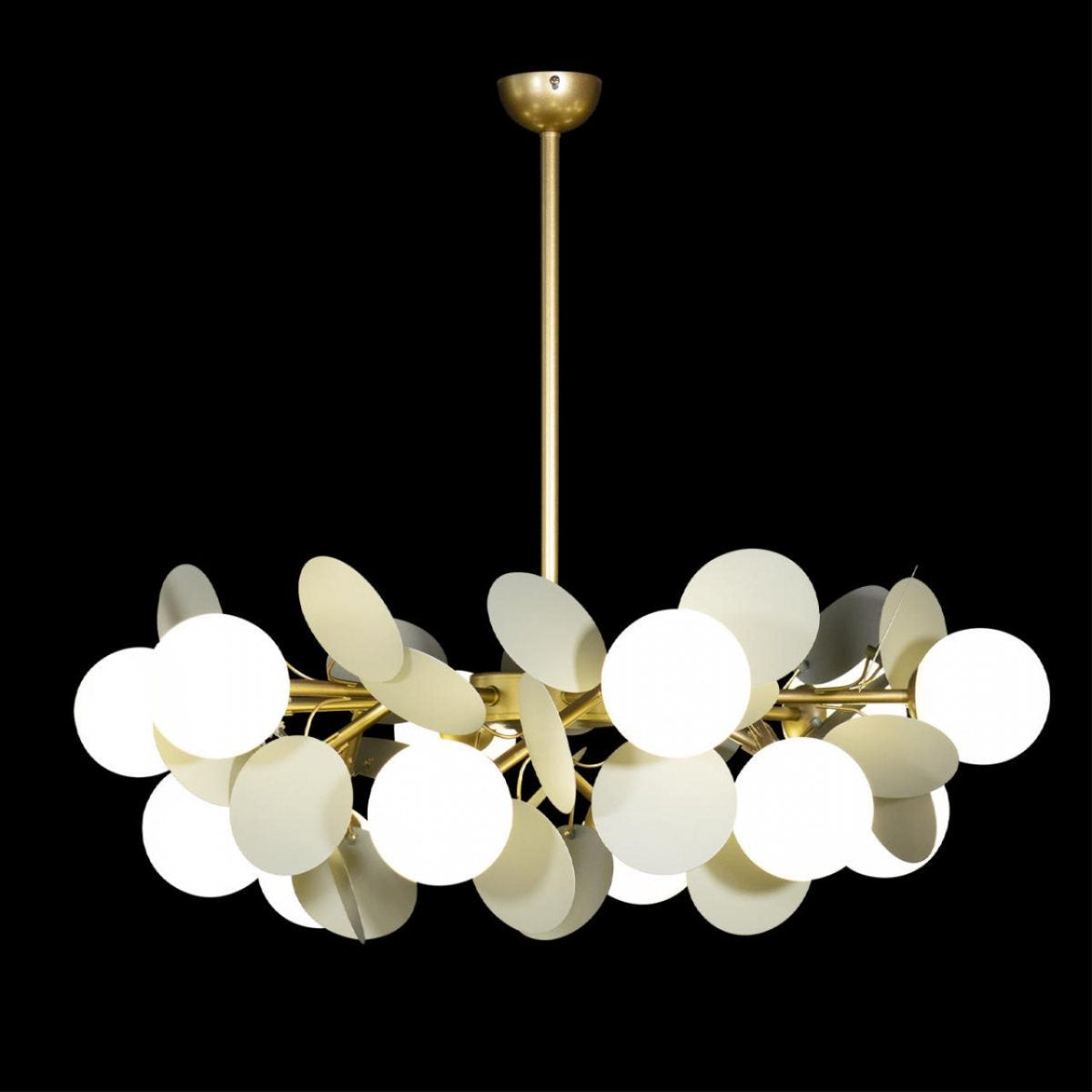 Lustra Suspendata SELVA Gold & Grey Abajur Mat