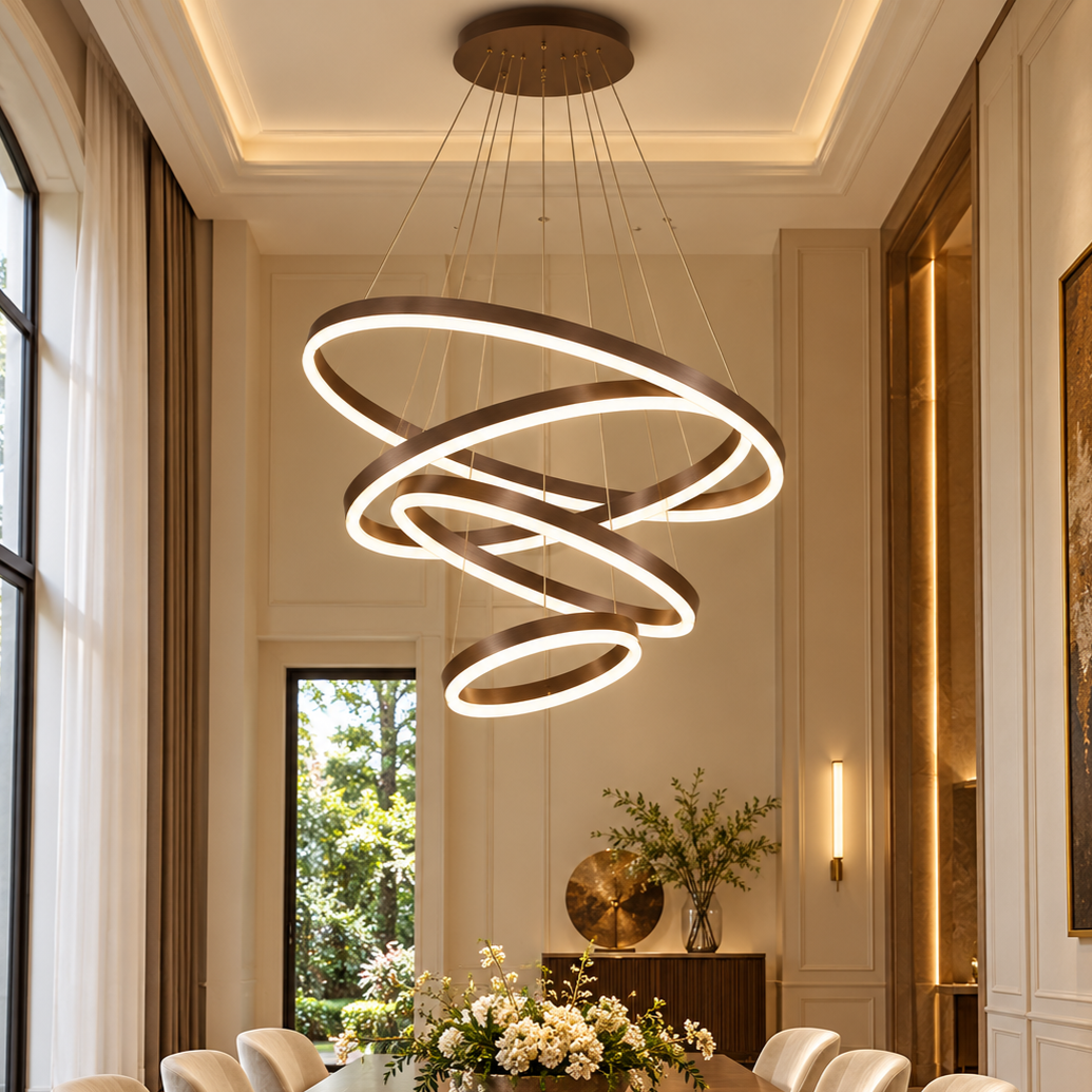 Lustra LED 288W WONDERLAND Brown 4 Segmente Echivalent 1000W