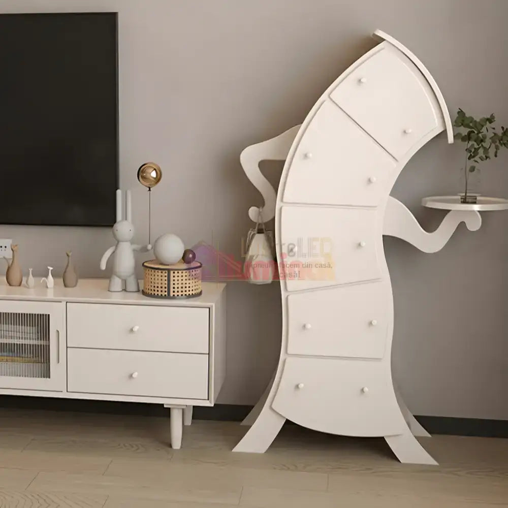 Dulap Artistic din Lemn Alb Belle Madame DULAP / ALB / 140CM nightstand