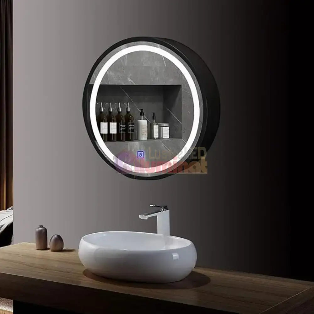 Dulap baie cu Oglinda LED Ovala 50x50cm Functie Dezaburire 230/50x50 lustreled.ro