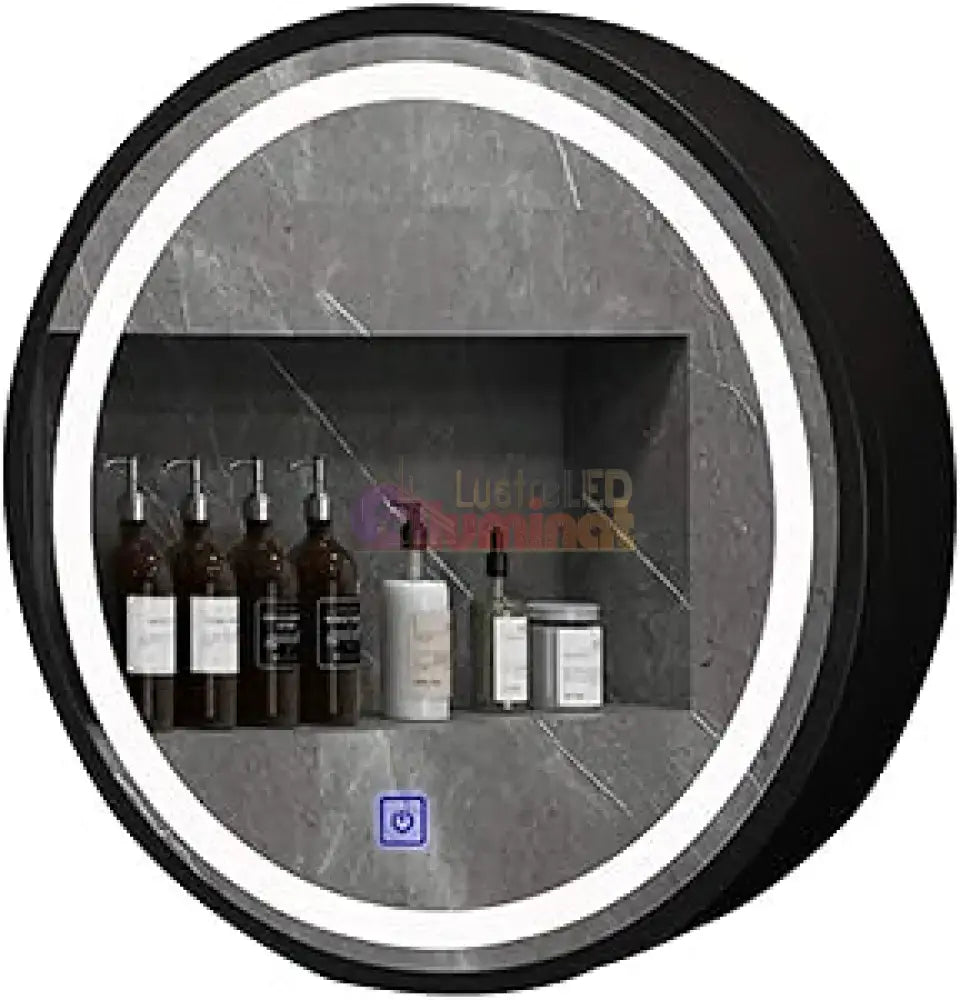 Dulap baie cu Oglinda LED Ovala 50x50cm Functie Dezaburire 230/50x50 lustreled.ro