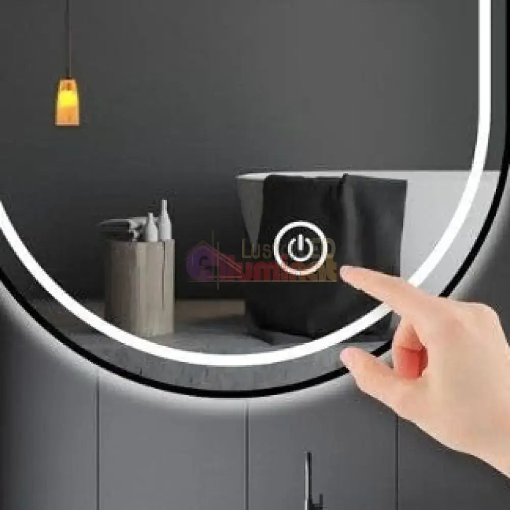 Dulap baie cu Oglinda LED Ovala 50x80cm 3 Lumini si Dezaburire lustreled.ro