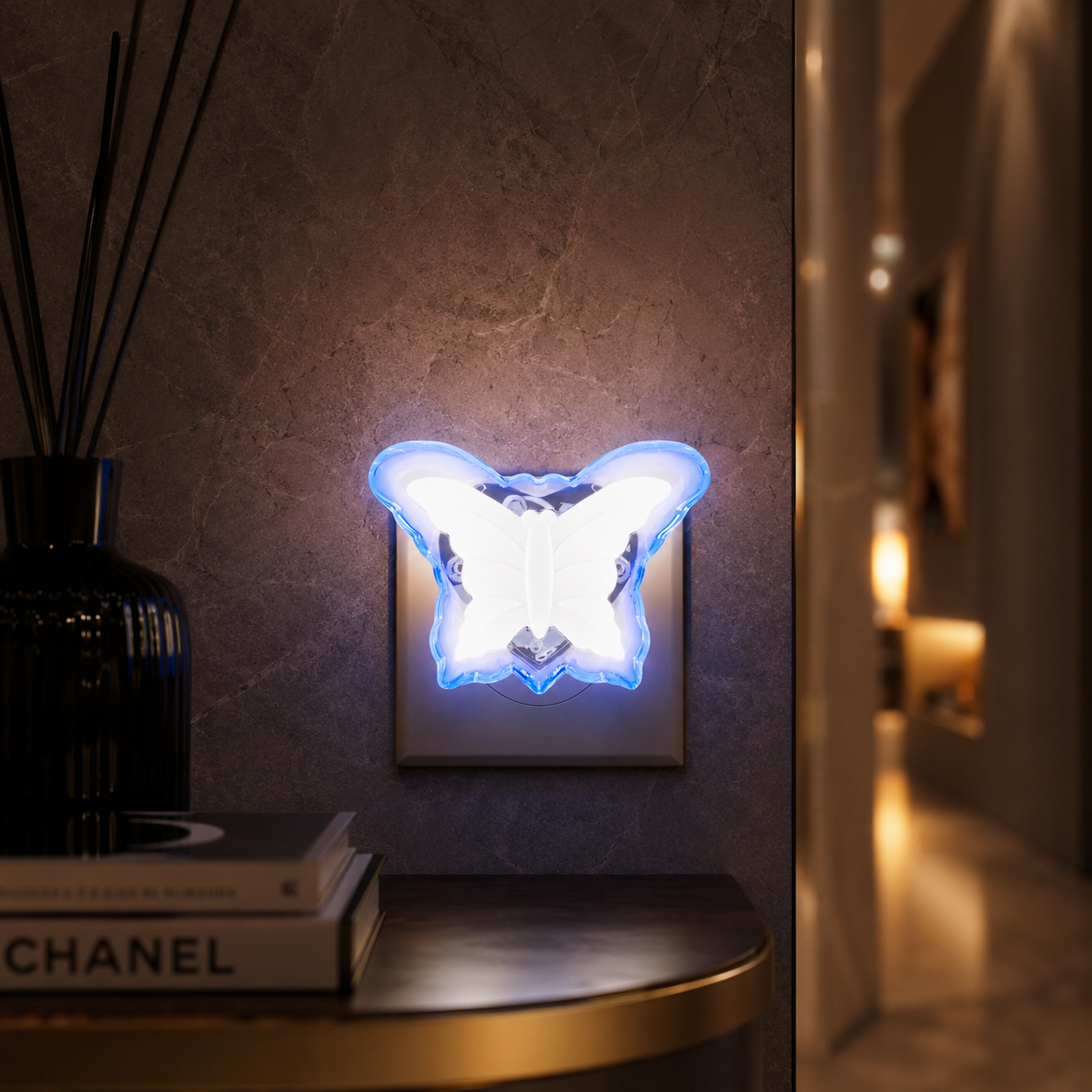 Lampa de veghe LED BUTTERFLY 0.3W Blue