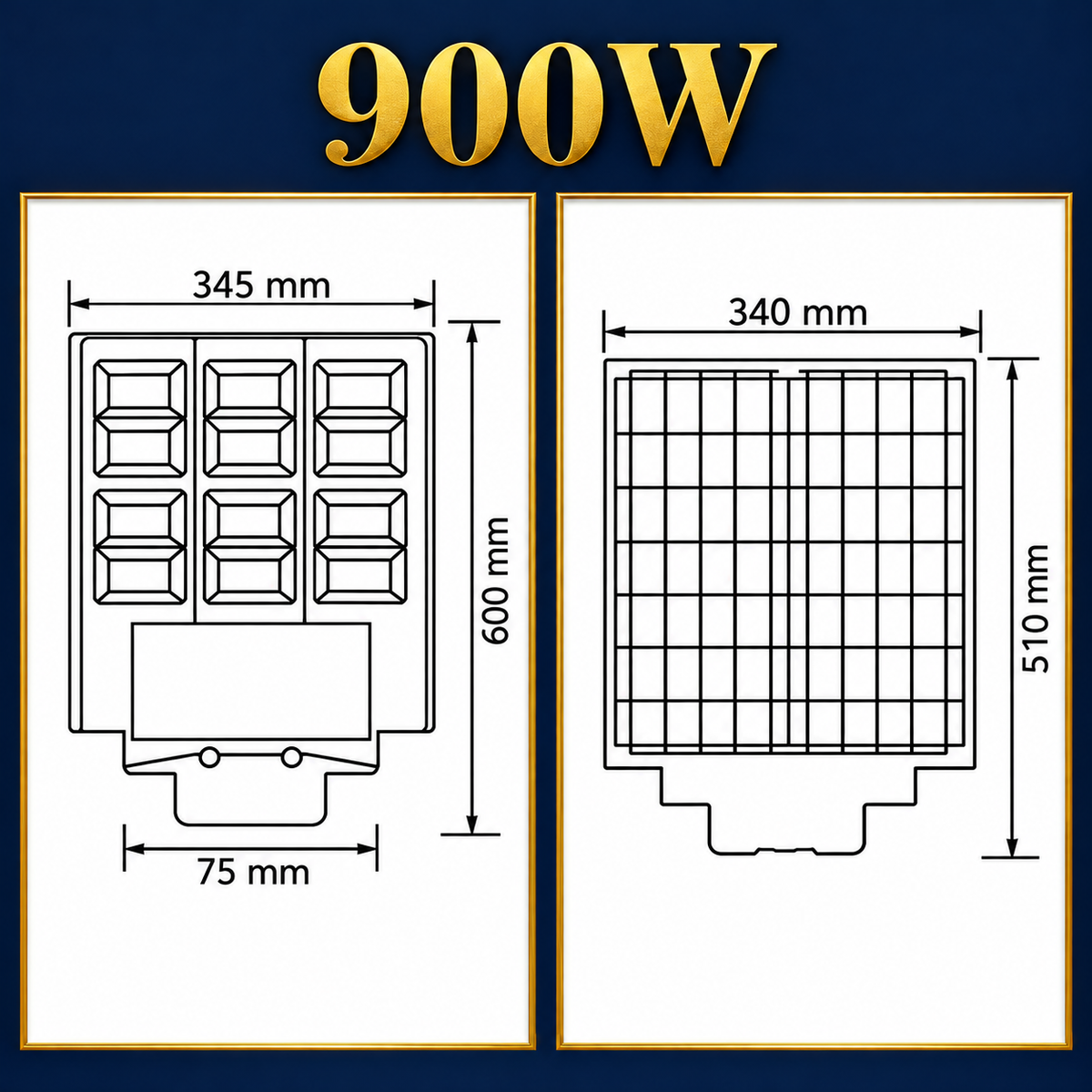 Lampa LED Solara Grand XL cu Senzor Miscare si Telecomanda 900W | 6400K