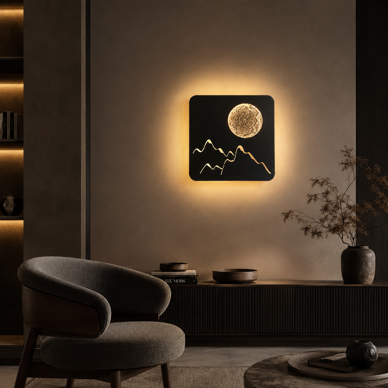 Aplica LED ASTRAL SQUARE Black 3 Lumini Echivalent 135W