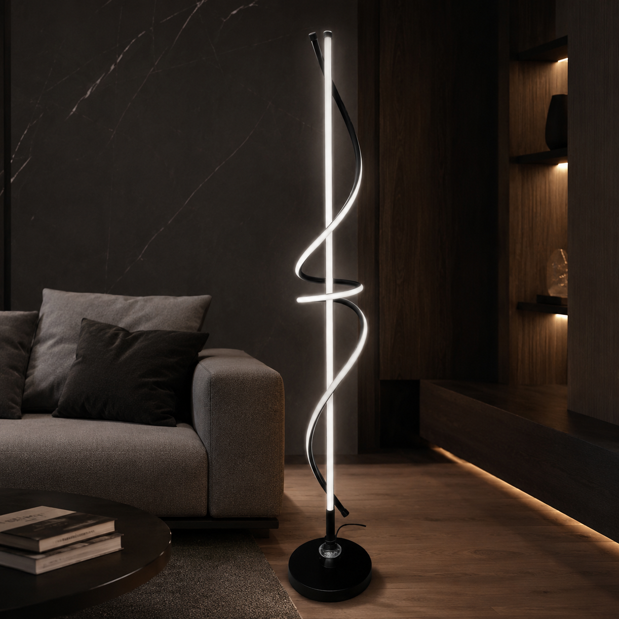Lampadar LED 145CM 48W GORK Black 3 Functii de Lumina