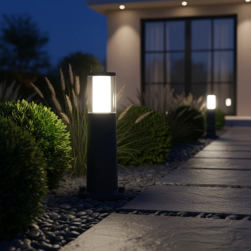 Stalp de Gradina KALYX Finisaj Negru 40CM Fumagalli