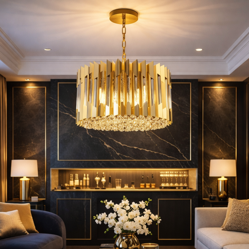 Candelabru Cristal Maxi RITZ Gold Premium ⌀54CM