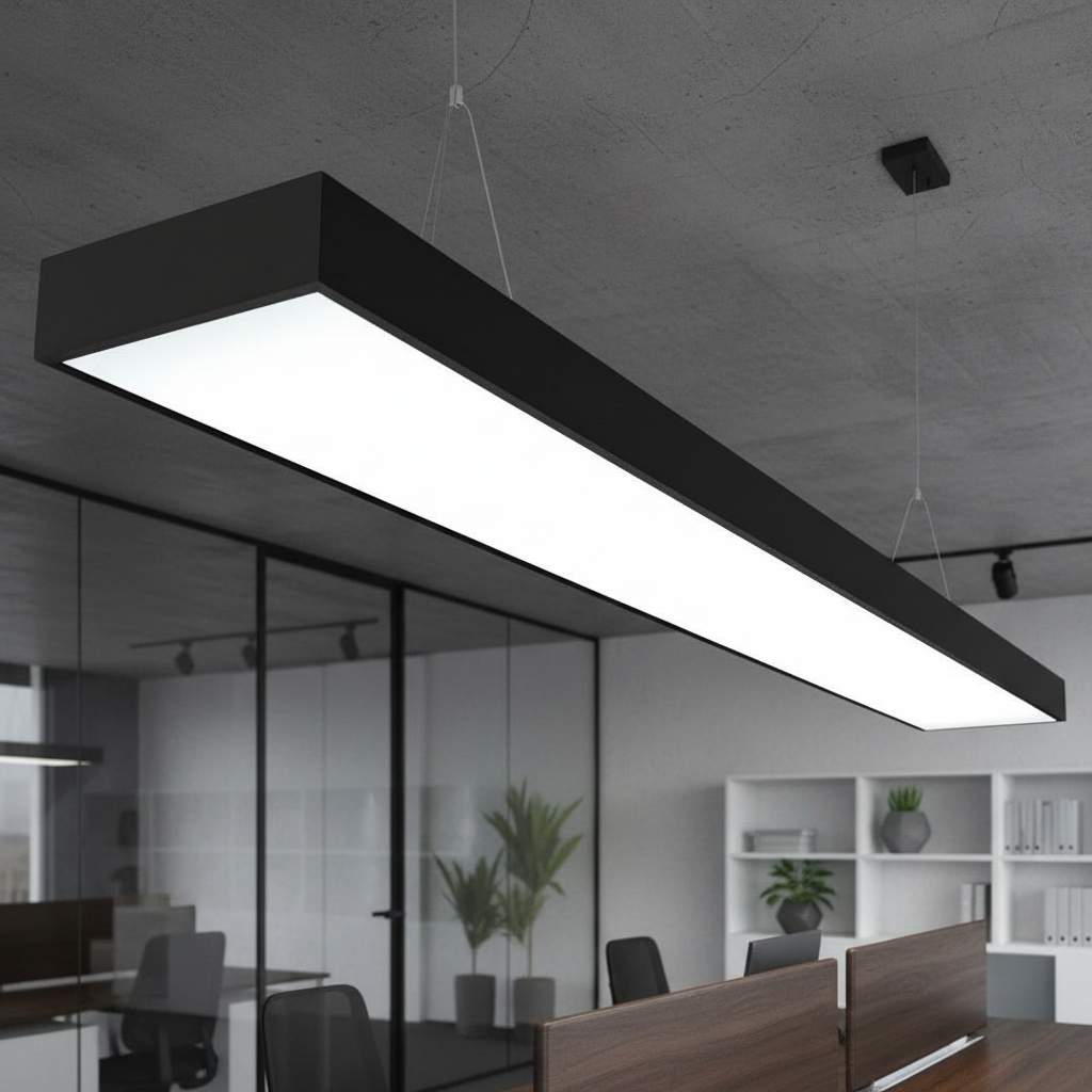 Corp Iluminat LED BRILLOX 120W 120x30 cm Suspendat/Aplicat Negru