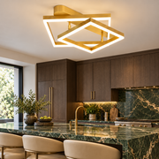 Lustra LED Beauty Square Gold Echivalent 600W Telecomanda
