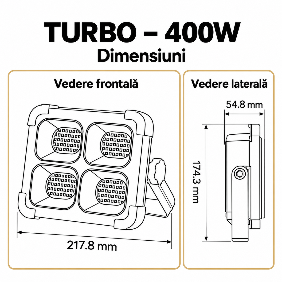 Lampa LED Turbo cu Panou Solar si Incarcare USB | 3 Tipuri de Lumina