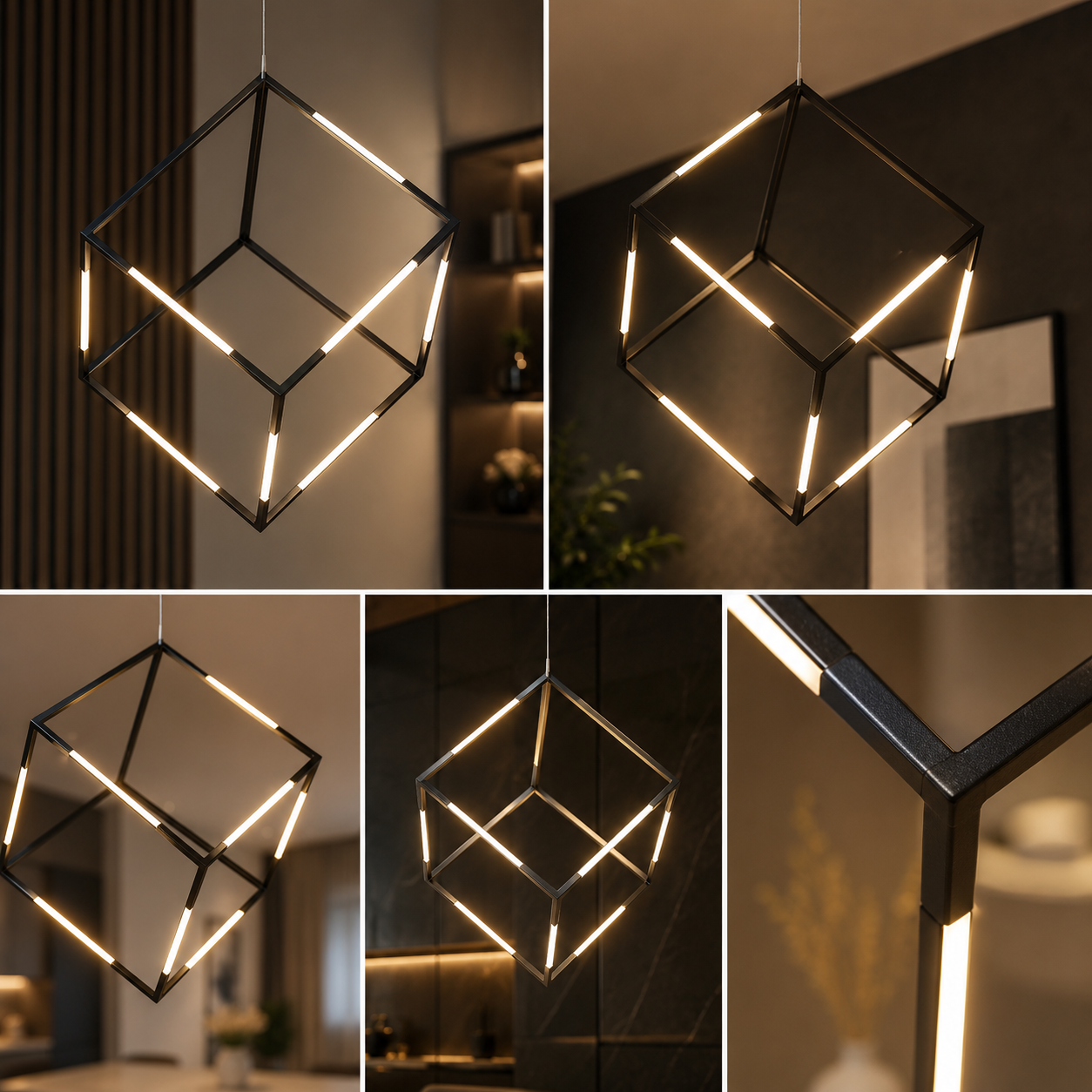 Pendul LED DICE Unique 48W Black Echivalent 150W