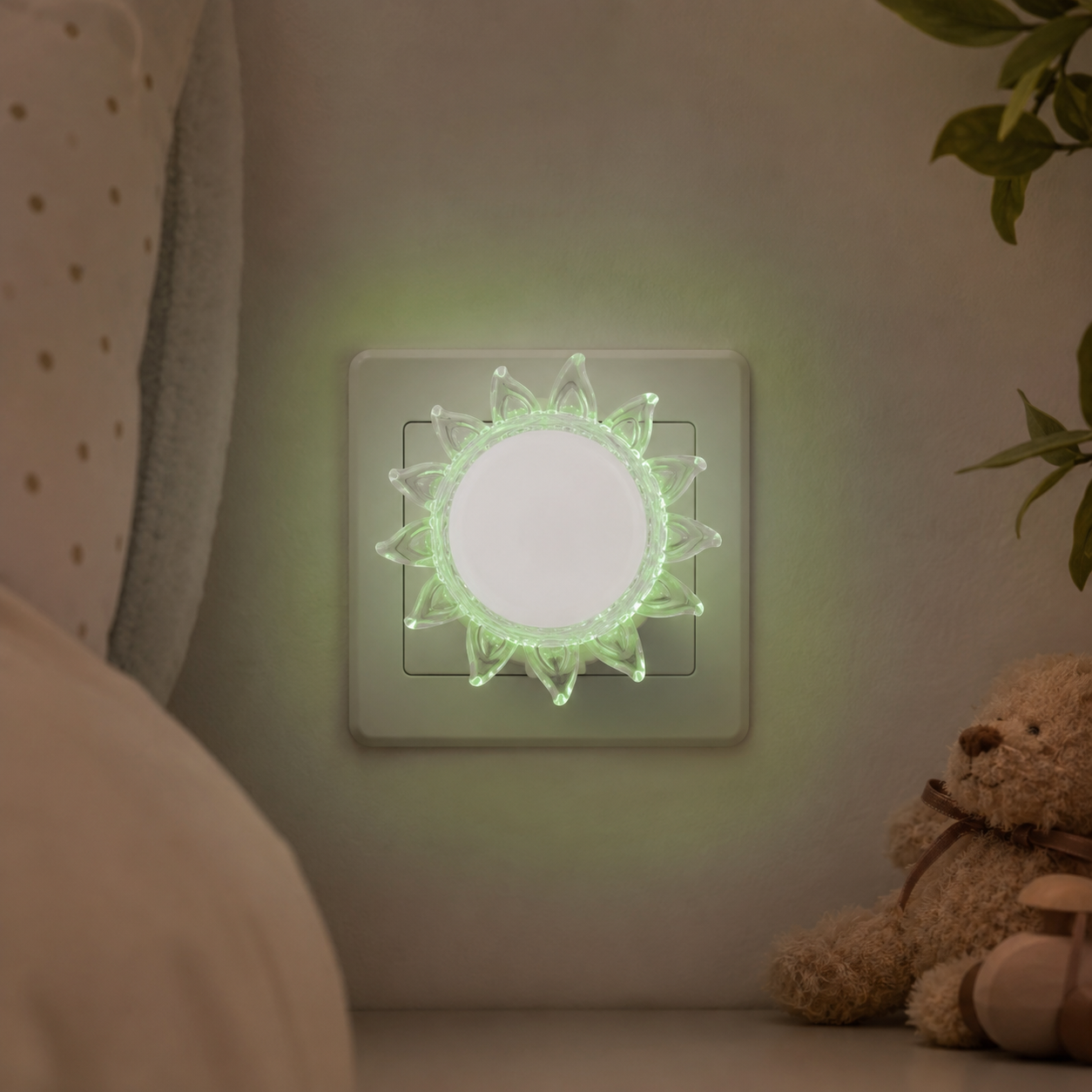 Lampa de veghe LED SUN 0.4W Green