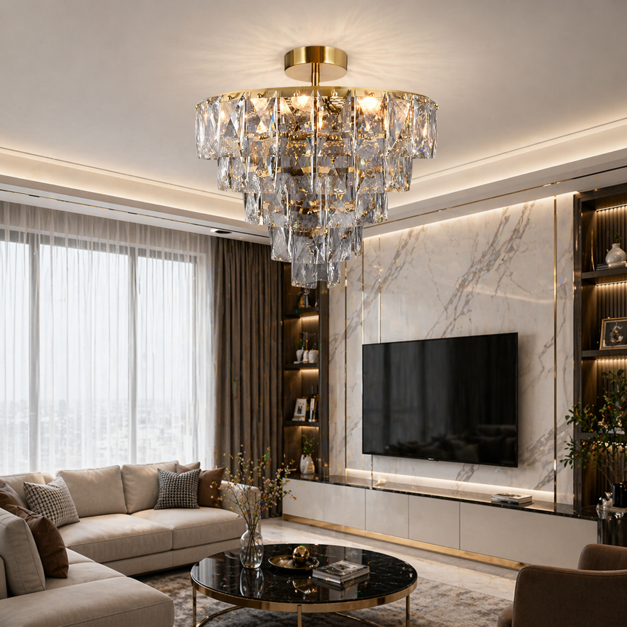 Candelabru Cristal Chelsea Gold Premium