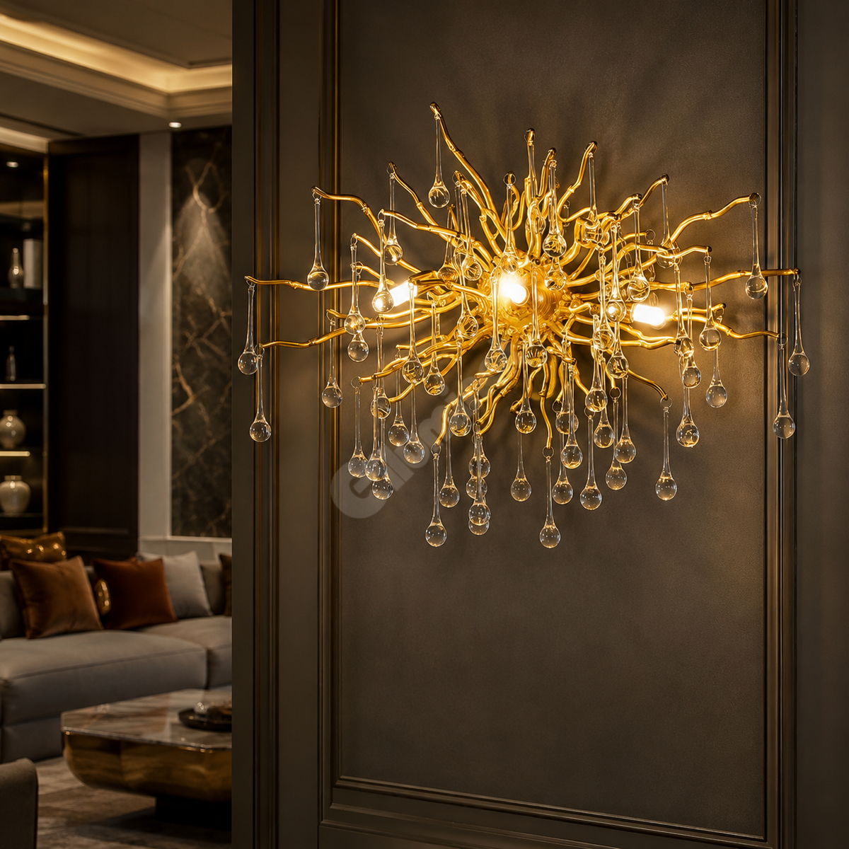 Aplica Perete Cristal Luxury Golden Tears