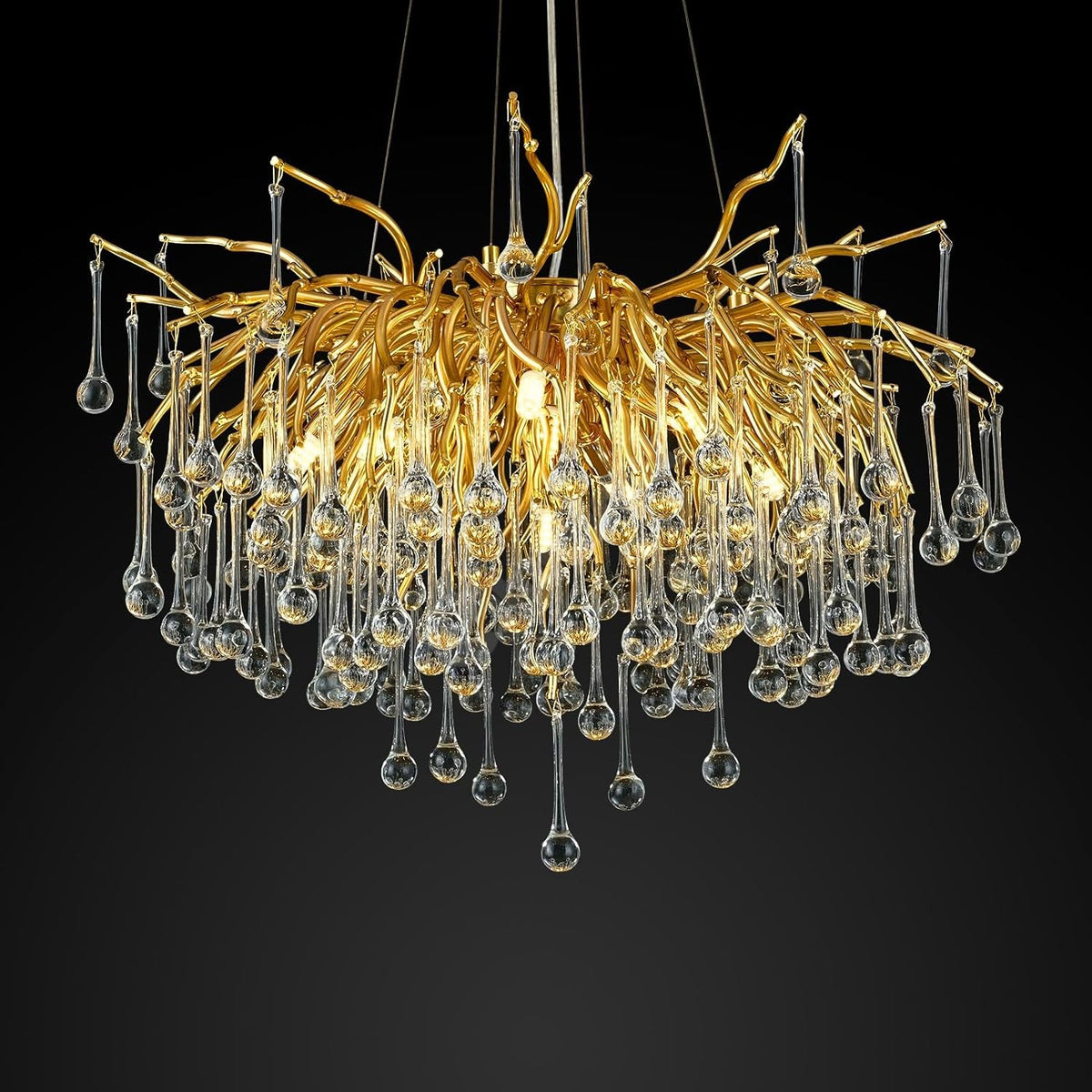 Candelabru Cristal Luxury Golden Tears 40Cm Chandeliers Crystal