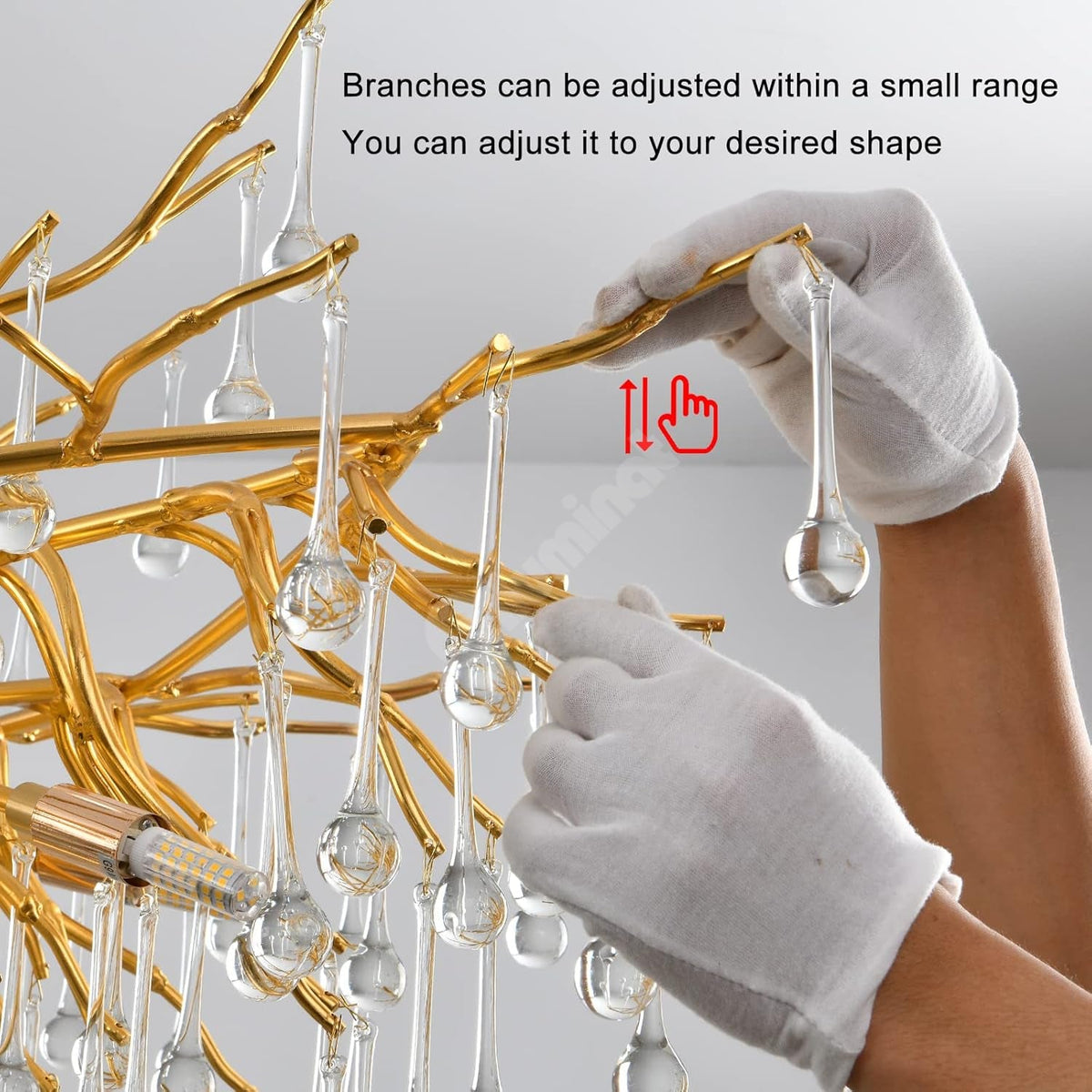 Candelabru Cristal LUXURY Golden Tears 40CM AURIE / 40CM / LUXURY Chandeliers Crystal