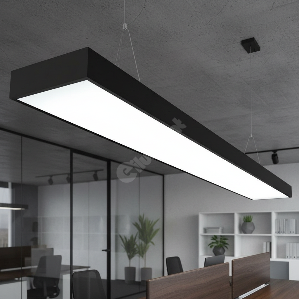 Corp Iluminat LED BRILLOX 120W 120x30 cm Suspendat/Aplicat Negru