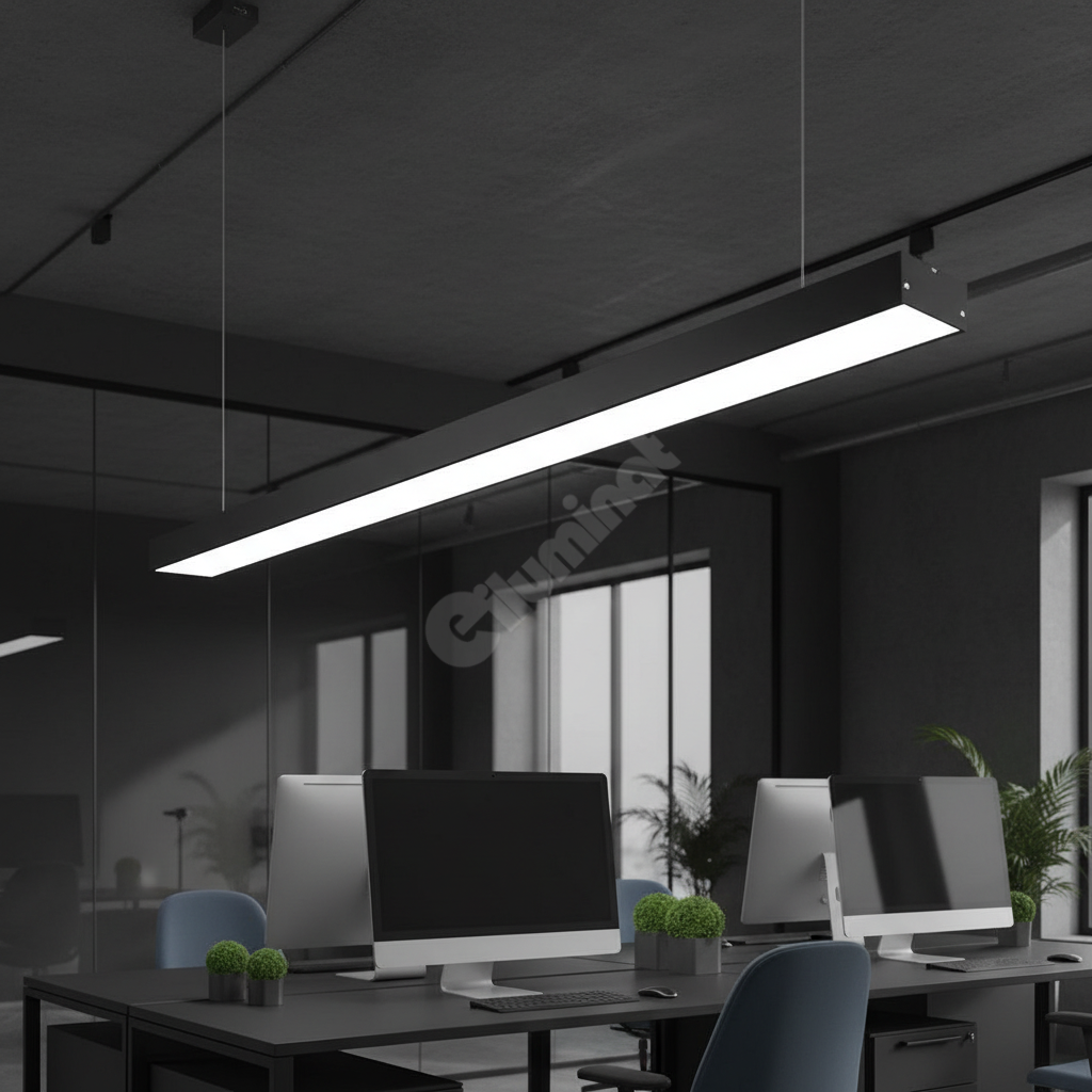 Corp Iluminat LED Liniar BRILLOX 45W 120cm Suspendat/Aplicat Negru