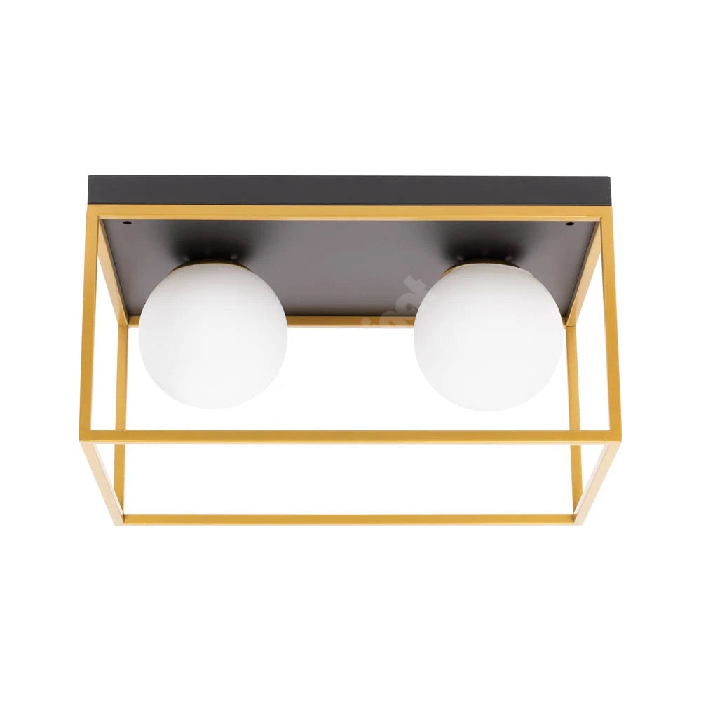 Lustra Aplicata QUADRA Black & Gold 2xE27 Abajur 42CM