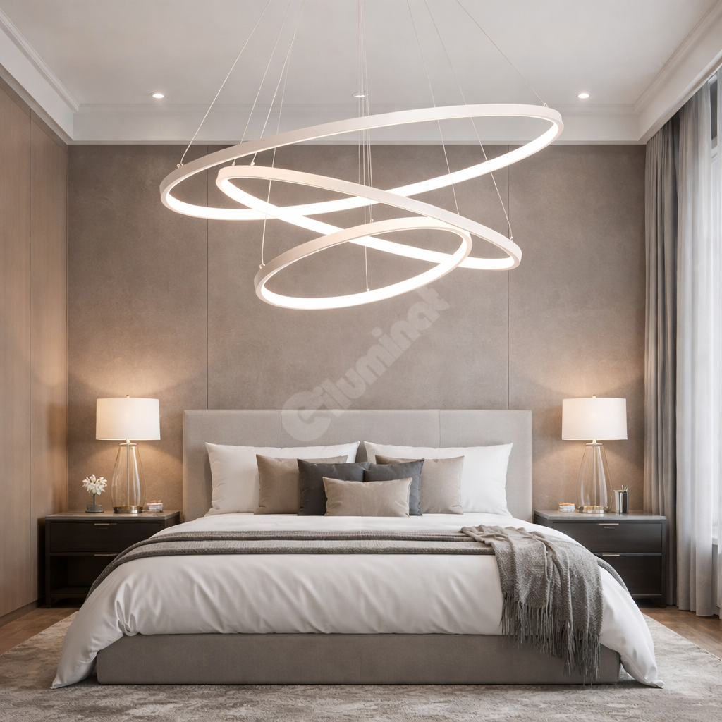 Lustra LED WONDER Alb 3 Segmente Echivalent 600W Telecomanda-RESIGILAT R1-