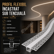 Profil Flexibil Incastrat sub Tencuiala 2 metri 12.2mm