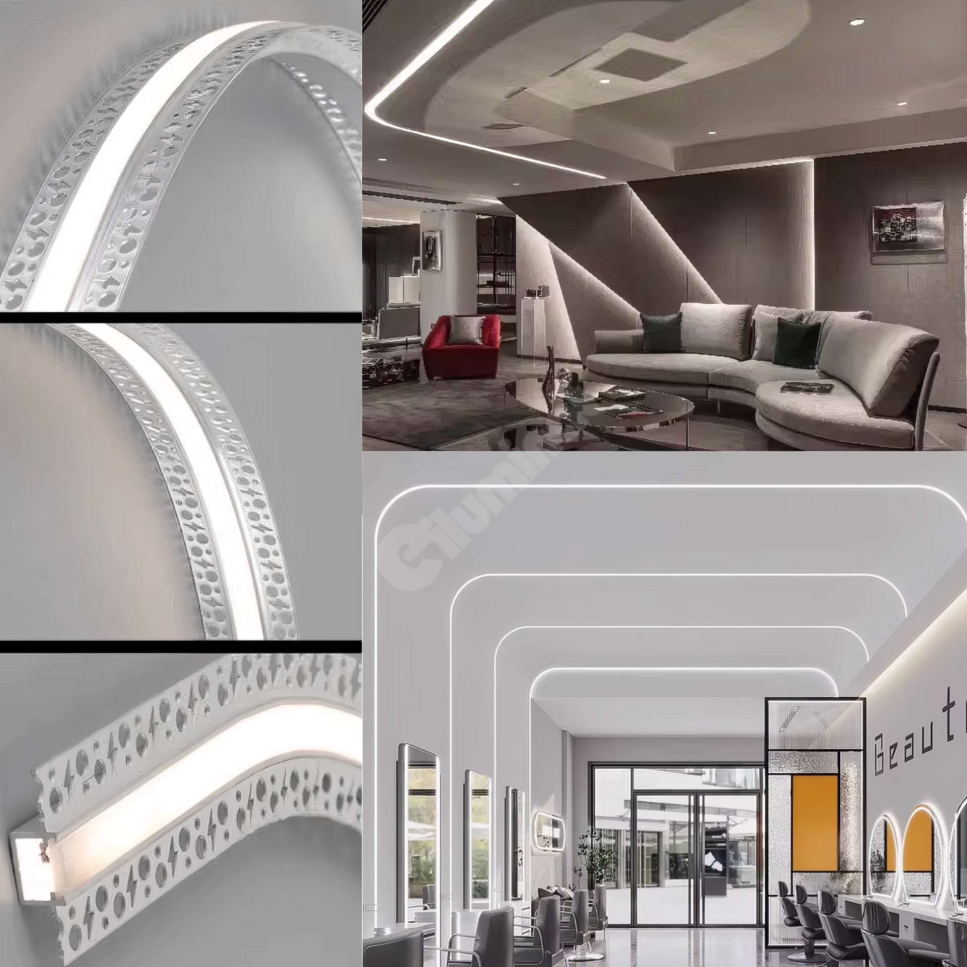 Profil LED Flexibil 2 Metri Incastrat sub Tencuiala LED Strips