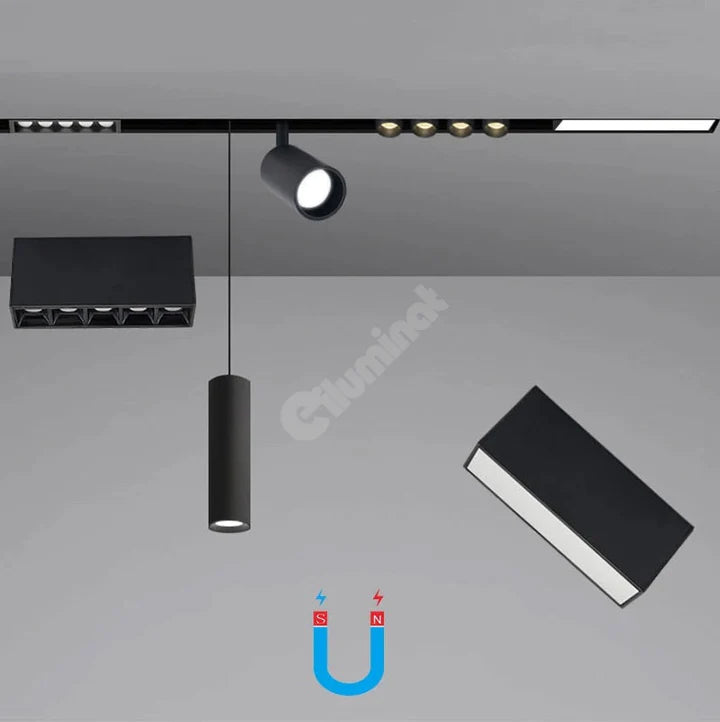Spot LED 36W 120cm Magnetic Negru Liniar Mat