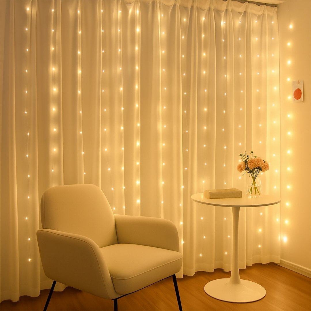 Instalatie LED Perdea Ploaie 300 LED-uri 3M×3M | 8 Moduri | Telecomanda | USB | 3000K