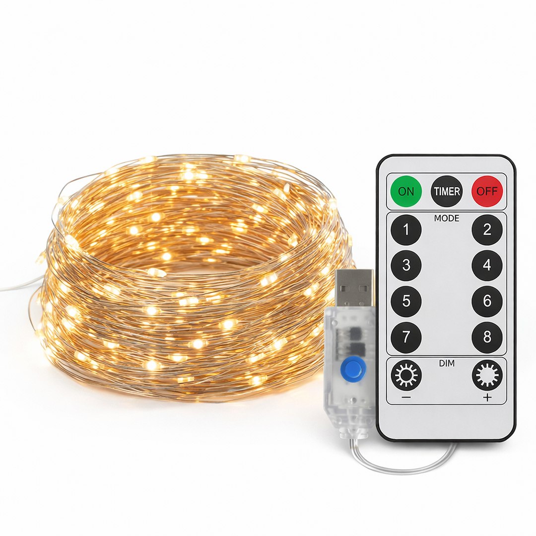 Instalatie LED Perdea Ploaie 300 LED-uri 3M×3M | 8 Moduri | Telecomanda | USB | 3000K
