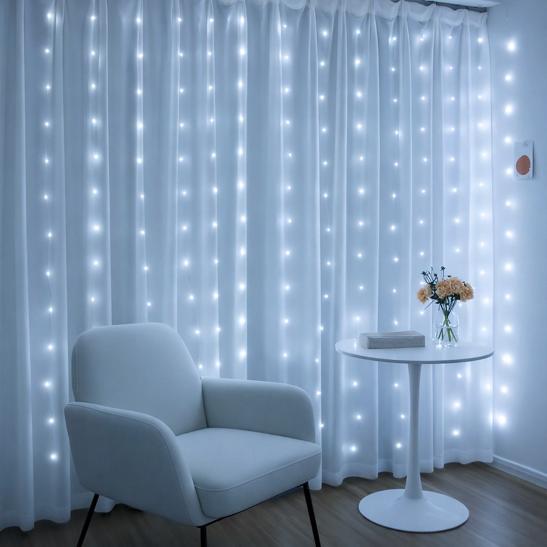 Instalatie LED Perdea Ploaie 300 LED-uri 3M×3M | 8 Moduri | Telecomanda | USB | 9000K