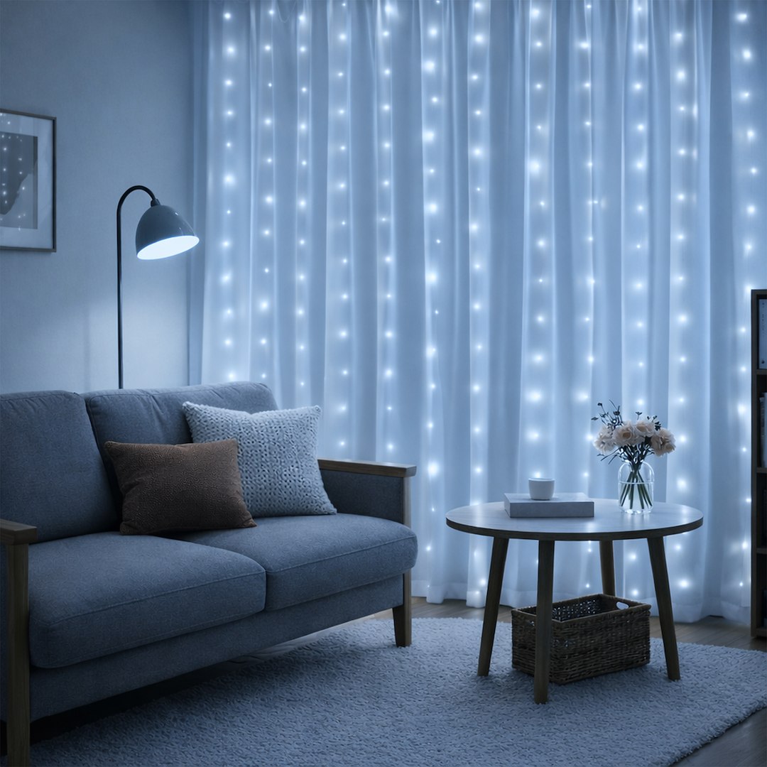 Instalatie LED Perdea Ploaie 300 LED-uri 3M×3M | 8 Moduri | Telecomanda | USB | 9000K