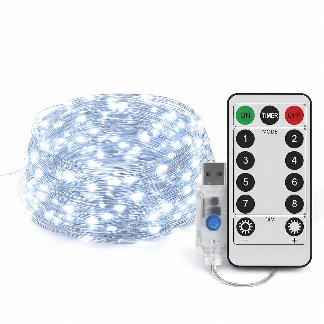 Instalatie LED Perdea Ploaie 300 LED-uri 3M×3M | 8 Moduri | Telecomanda | USB | 9000K