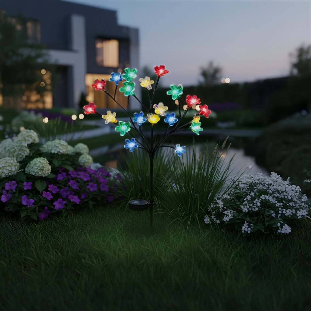 Lampa LED RGB Bran cu Incarcare Solara Premium IP44