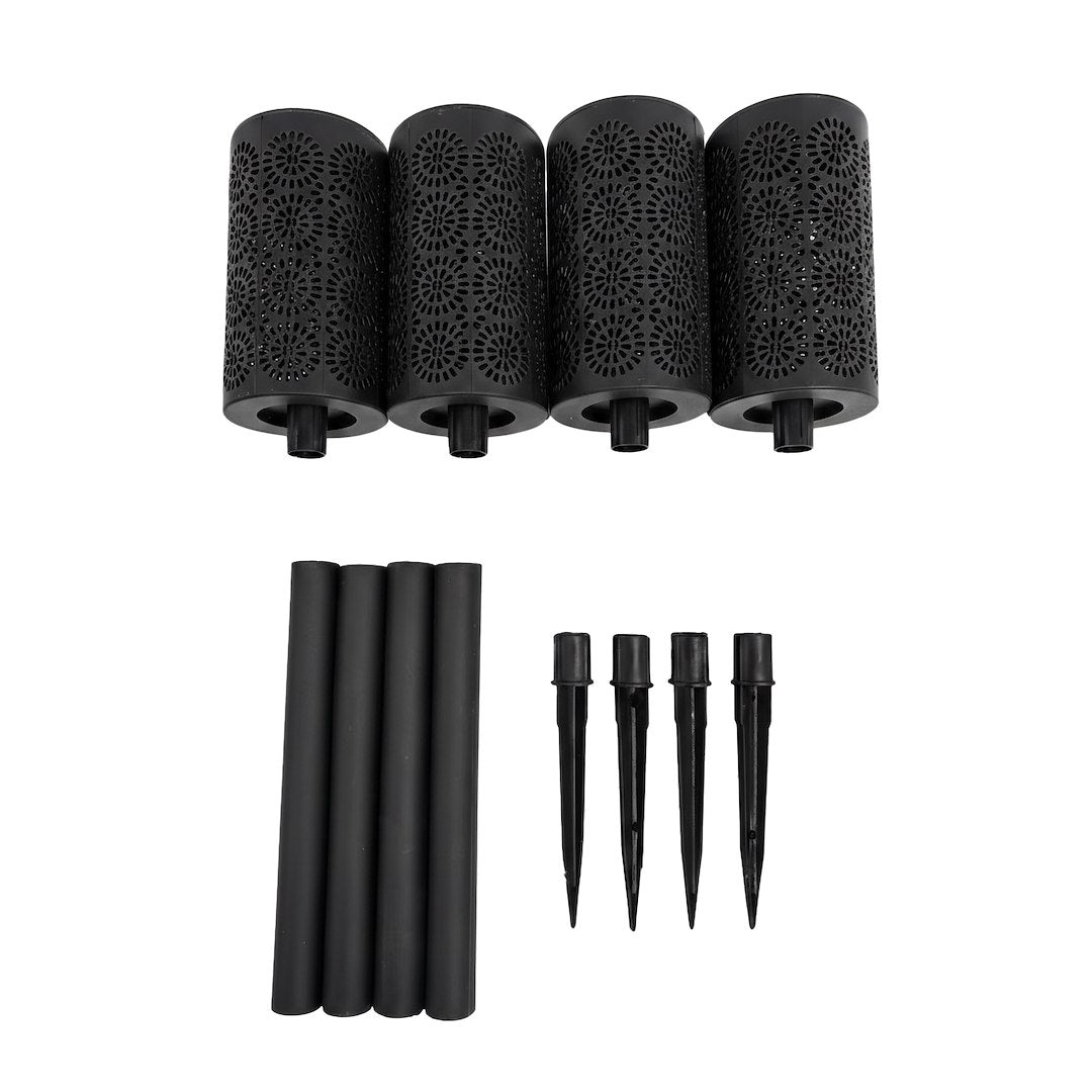 Set 4 x Stalp de Gradina Deco cu Incarcare Solara 39CM Premium